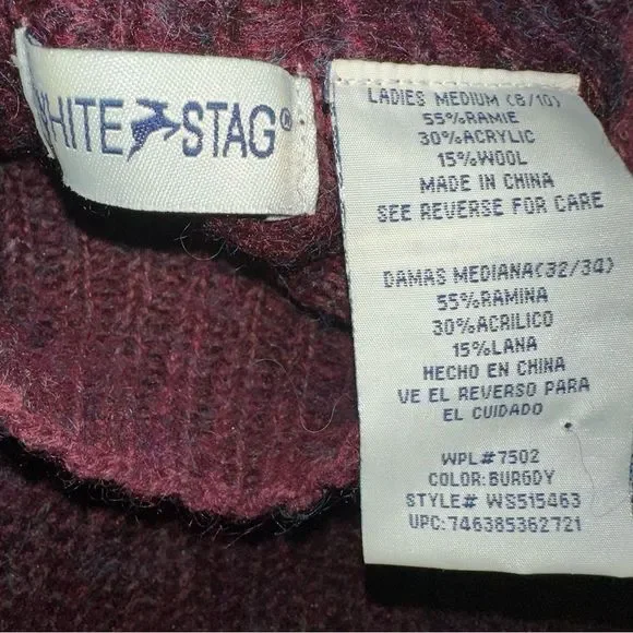 Women’s burgundy sweater sz M - Picture 4 of 4